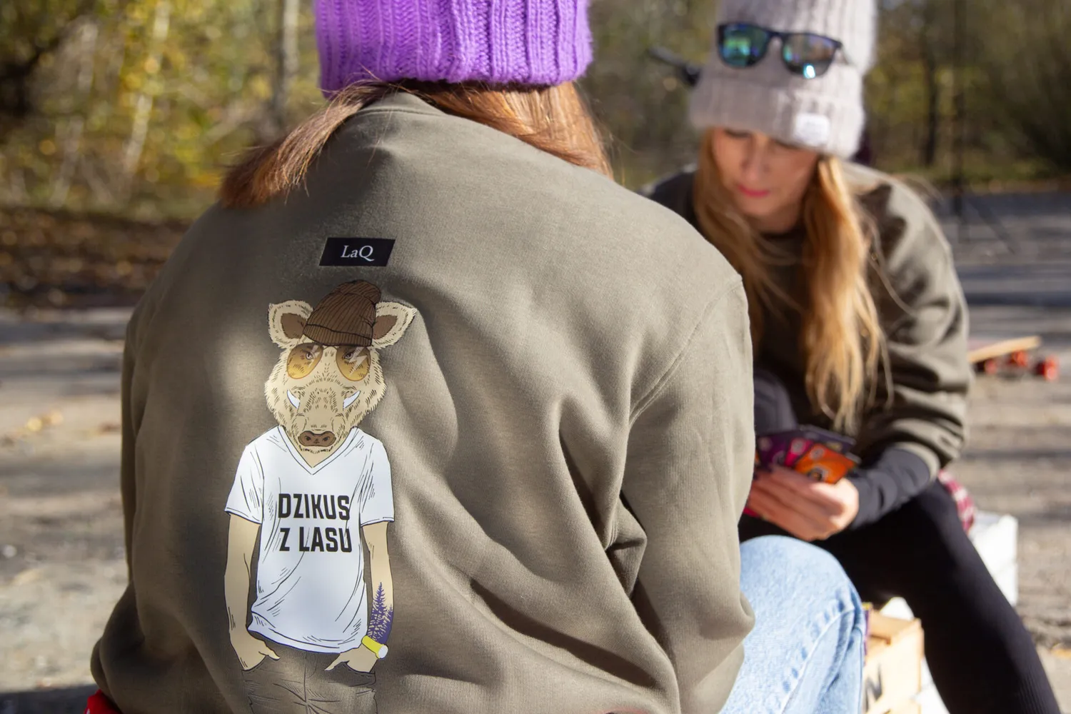 LaQ Dzikus z lasu sweat unisexe coton 280 g/m² gris