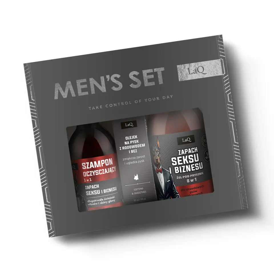 LaQ Sex and Business coffret homme 3 pcs gel shampoing huile