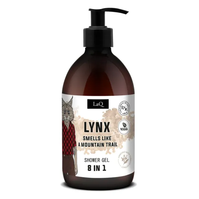 LaQ Lynx 8en1 gel douche homme 500 ml tabac