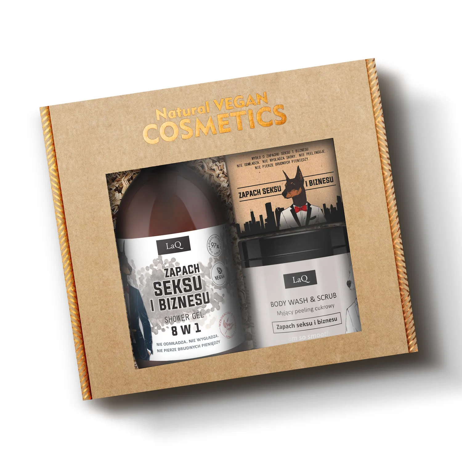 LaQ Sex & Business coffret homme gel + gommage + savon