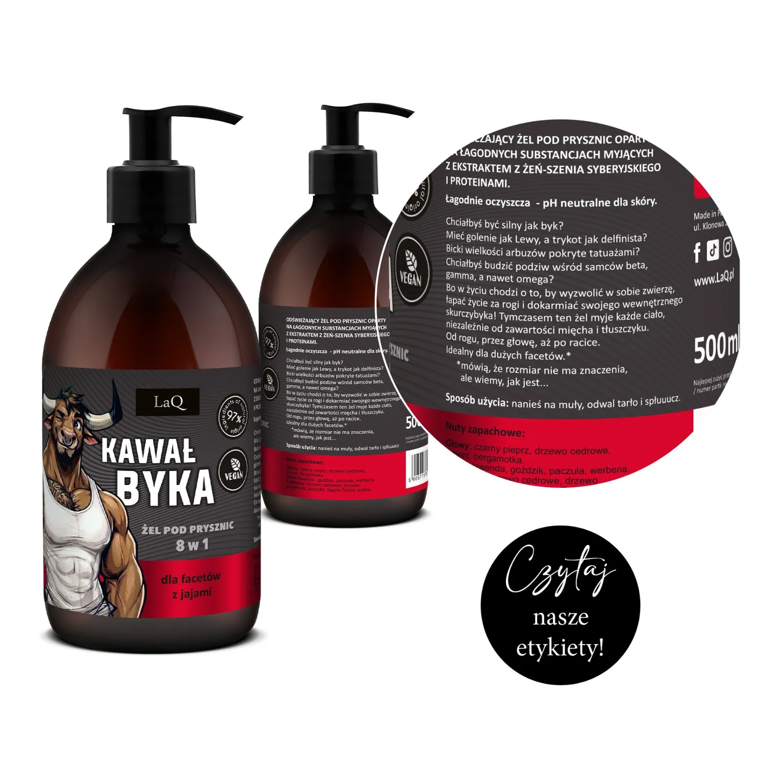 LaQ Kawał Byka gel douche homme 500 ml 8 en 1