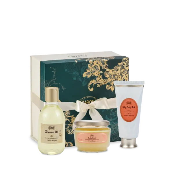 Sabon Citrus Blossom coffret rituel corps 3 soins agrumes