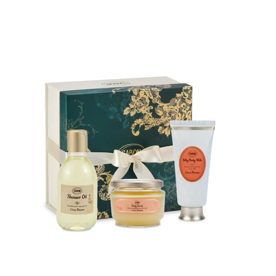 Sabon Citrus Blossom coffret rituel corps 3 soins agrumes