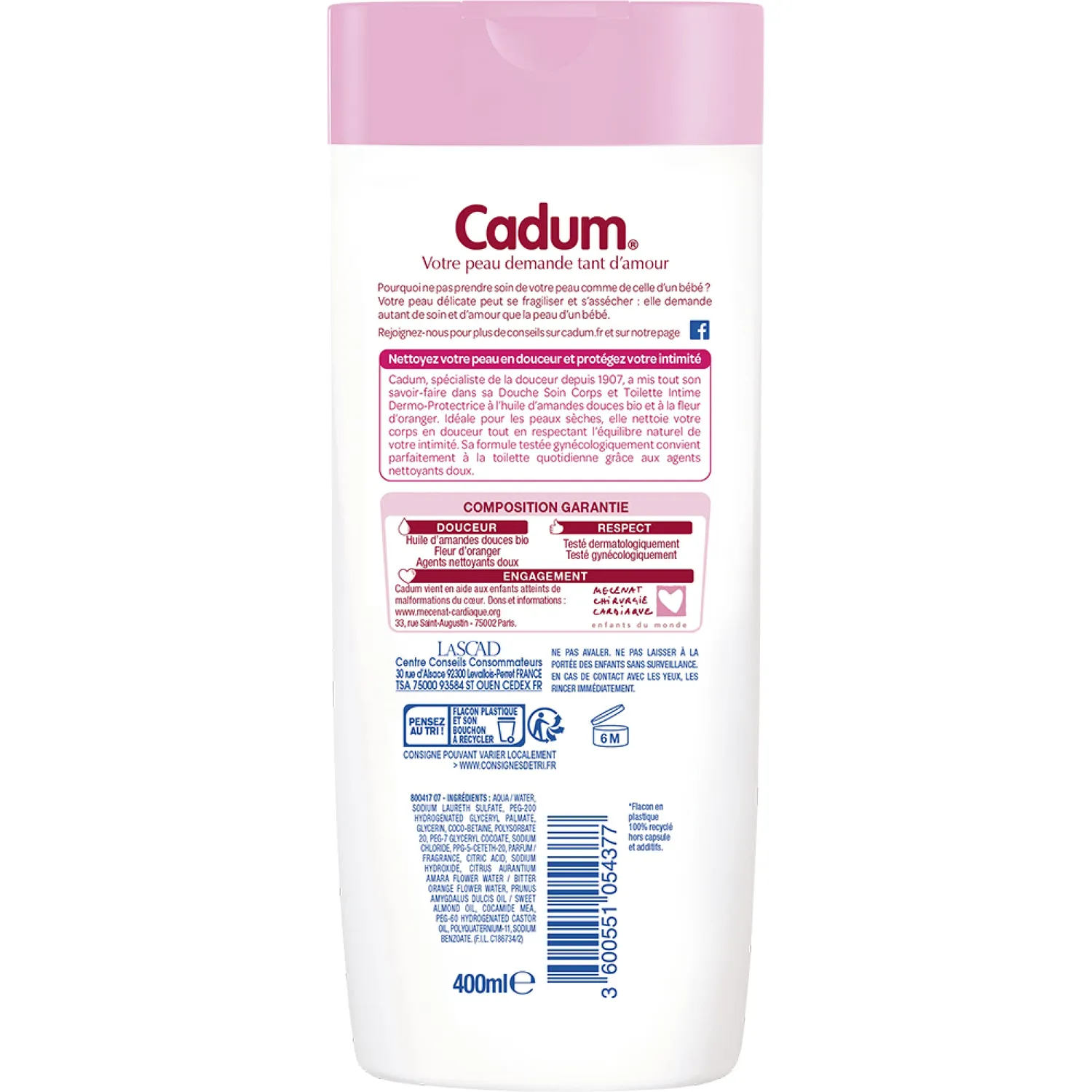 Bébé Cadum soin toilette intime fleur d’oranger bio