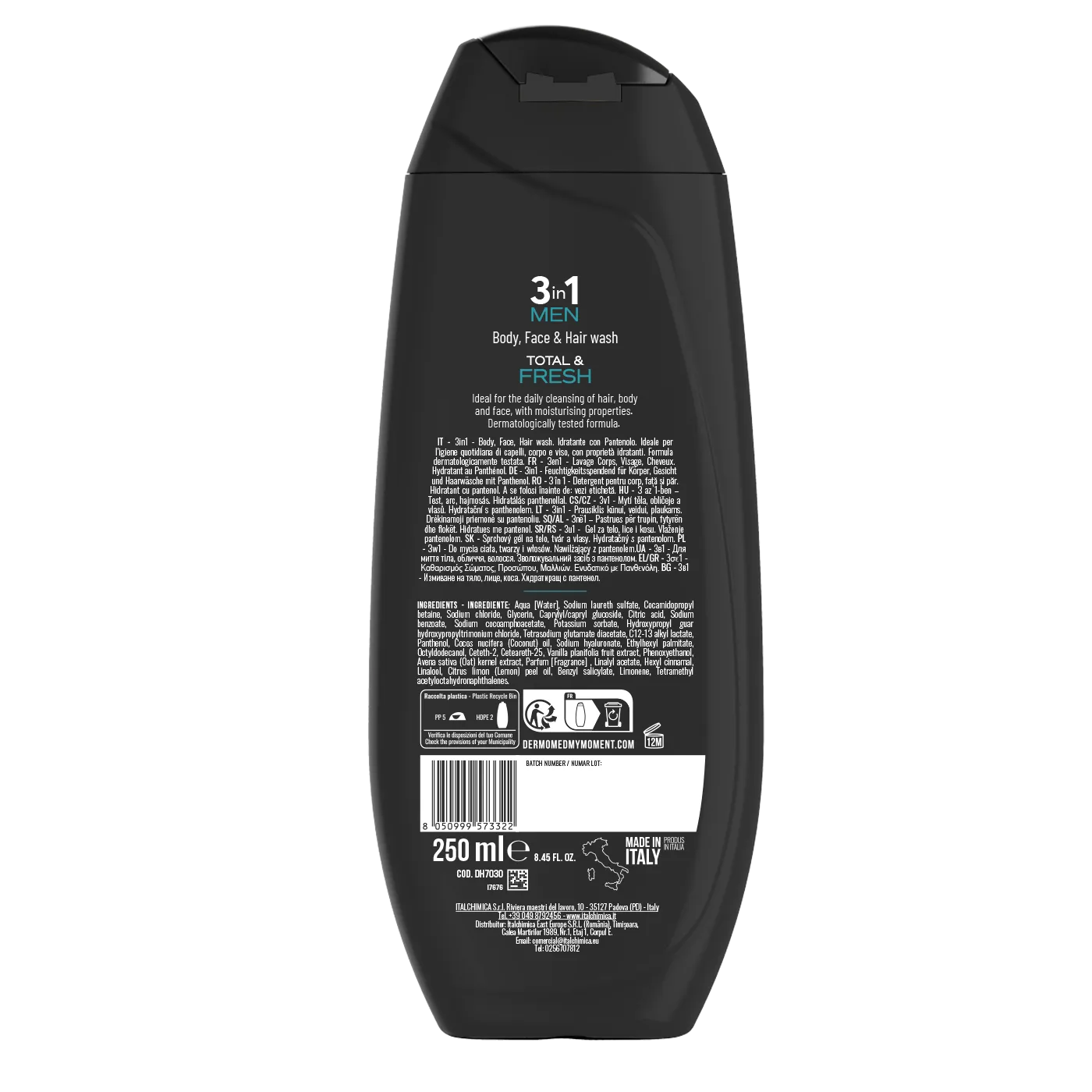 Dermomed Men Total Fresh gel douche 3en1 homme