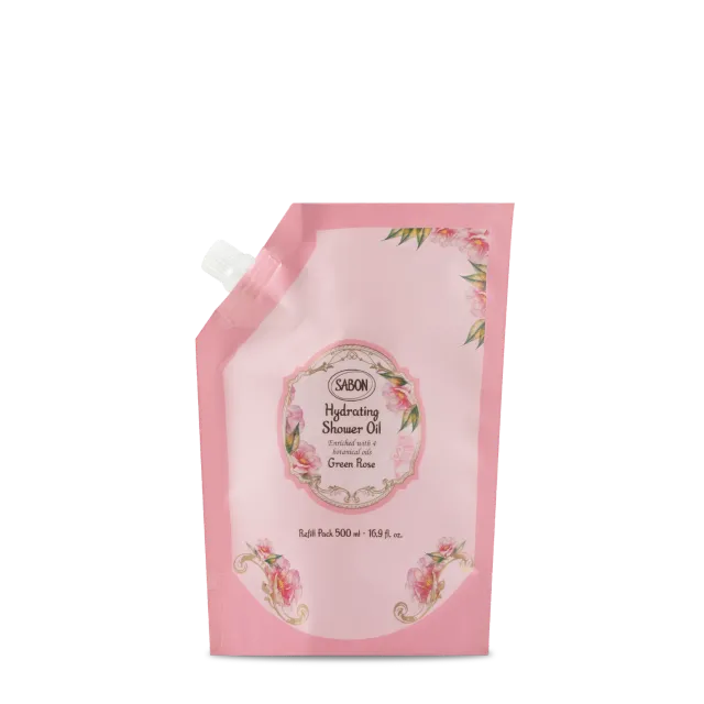 Sabon Green Rose Recharge Huile de Douche 500 ml bleuet