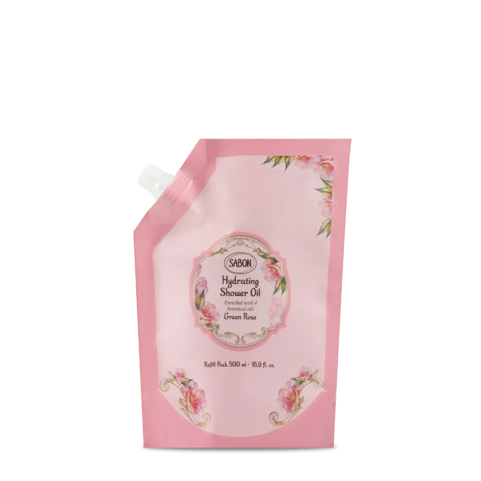 Sabon Green Rose Recharge Huile de Douche 500 ml bleuet