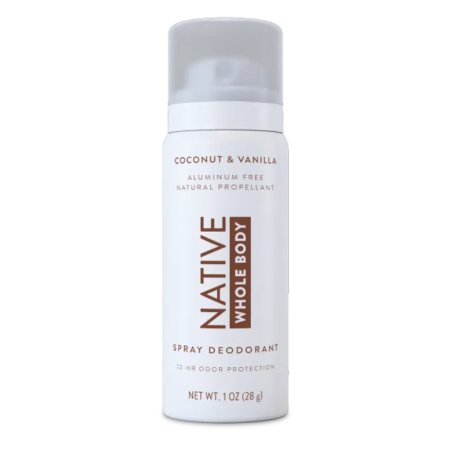 Native mini déodorant corps spray coco vanille 1oz discret
