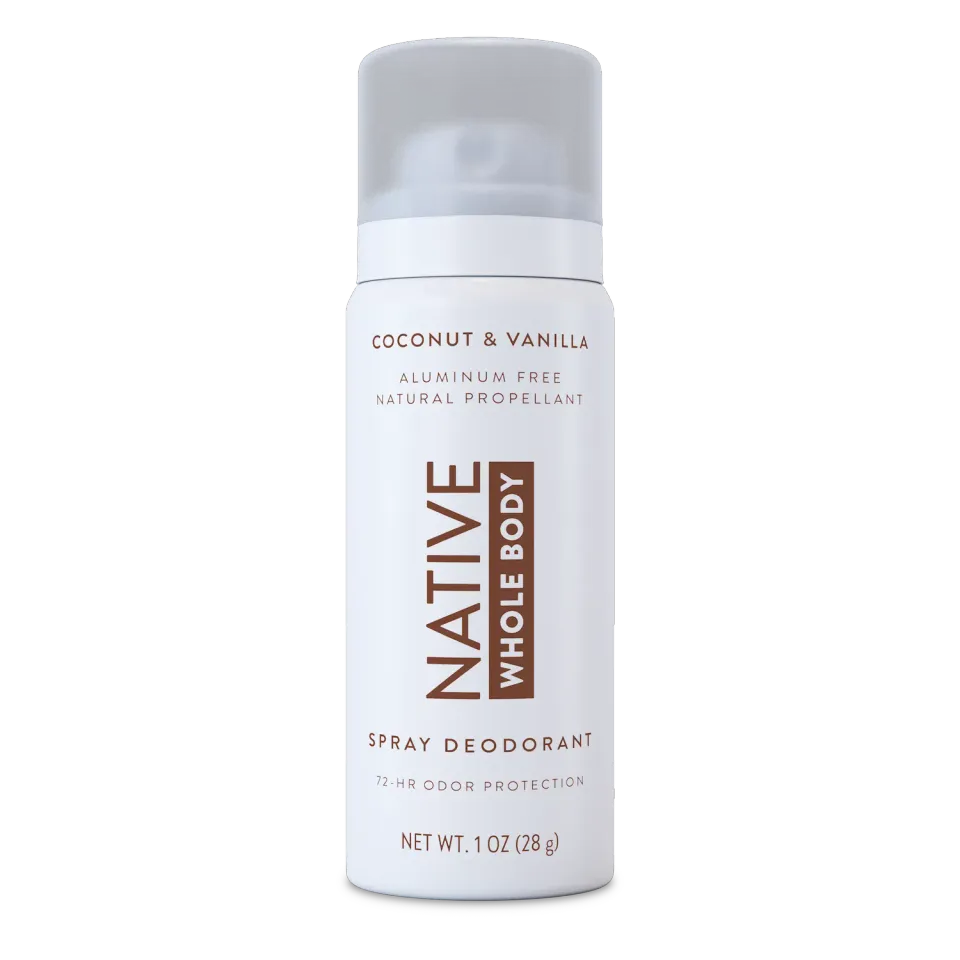 Native mini déodorant corps spray coco vanille 1oz discret