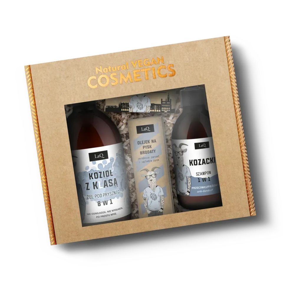 LaQ Koziol coffret homme gel + shampoing + barbe + savon