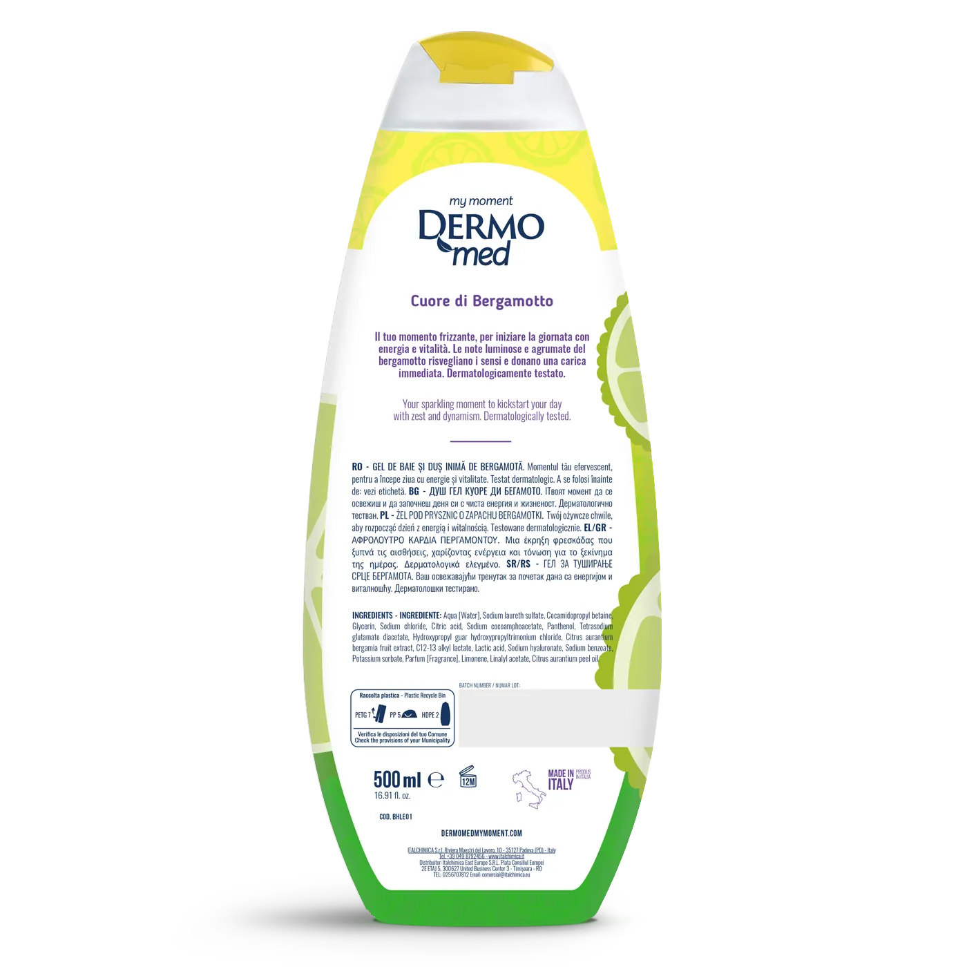 Dermomed YOU! Ribelle Bergamote gel douche agrumes vivifiant