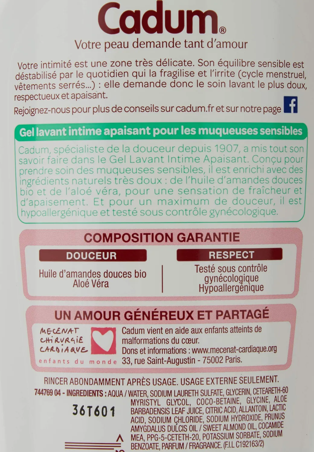 Bébé Cadum Soin Intime gel apaisant 200 ml bio
