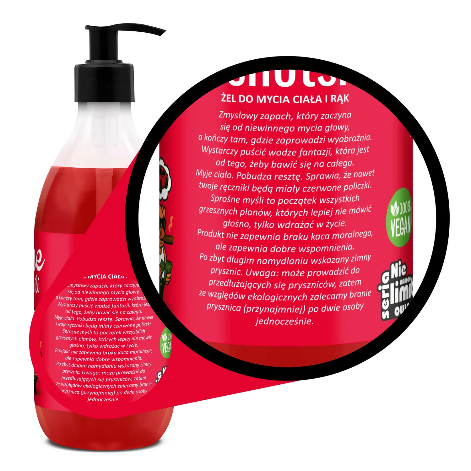 LaQ Shots Dirty Thoughts gel douche 500 ml vegan nature