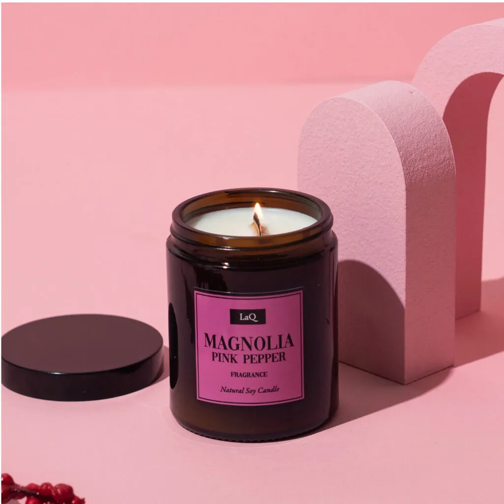 LaQ Magnolia bougie parfumée 180 ml soja massage