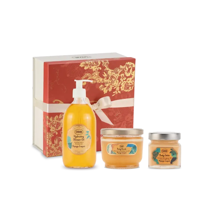 Sabon Papaya Loquat coffret corps 3 soins fruité