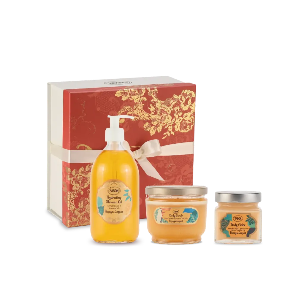 Sabon Papaya Loquat coffret corps 3 soins fruité