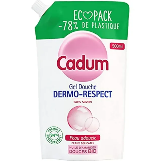 Cadum Dermo-Respect gel douche éco-pack 500 ml peau sensible