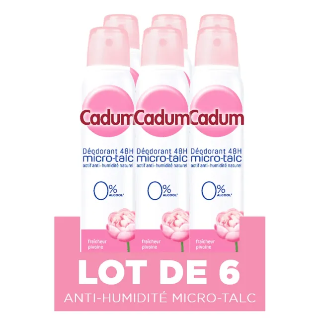 Cadum Micro Talc déodorant pivoine 6x200 ml 48h
